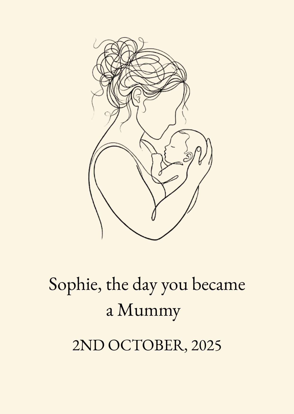 The Day You Became A Mother: Personalised New Mum Keepsake Print