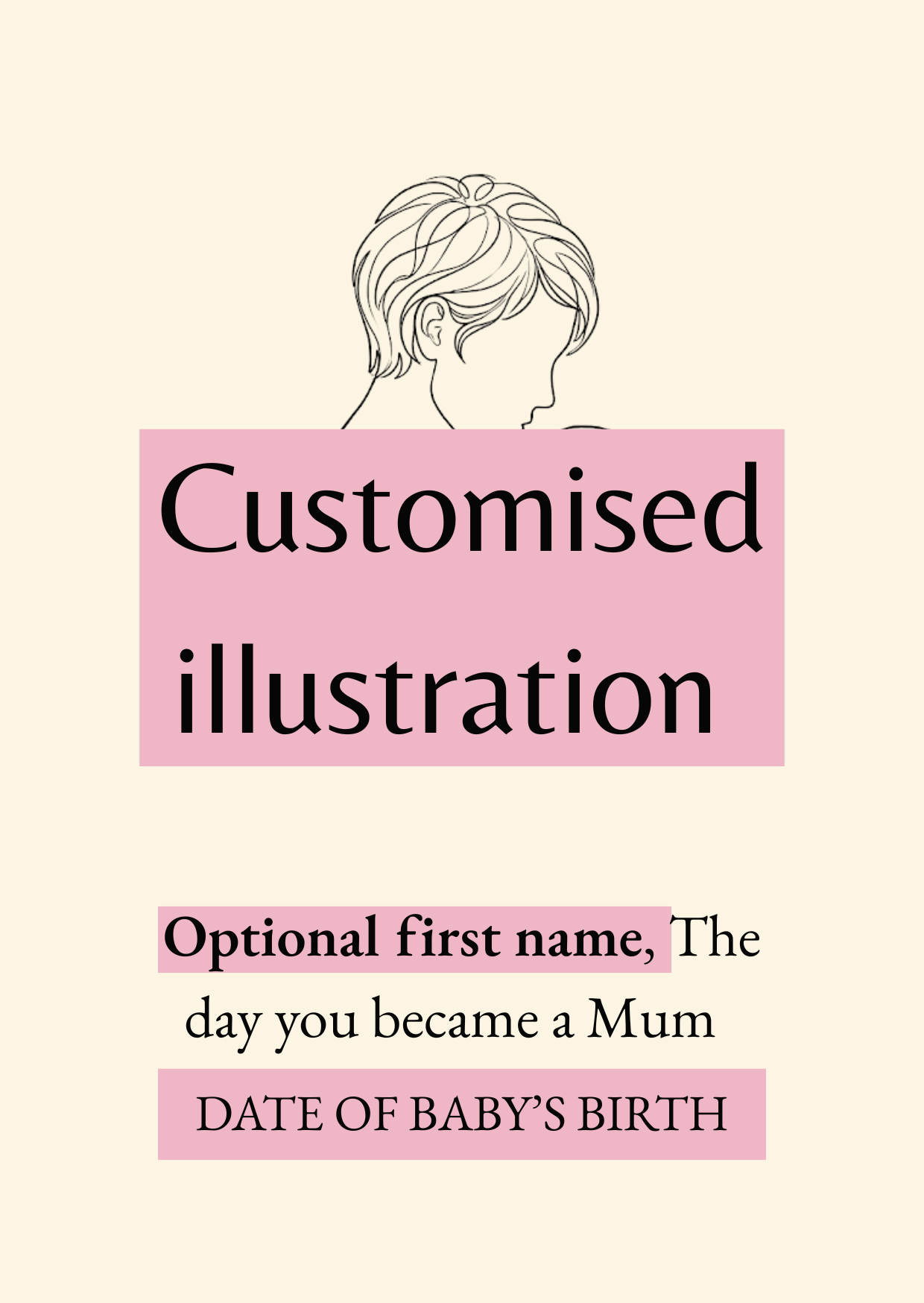 The Day You Became A Mother: Personalised New Mum Keepsake Print