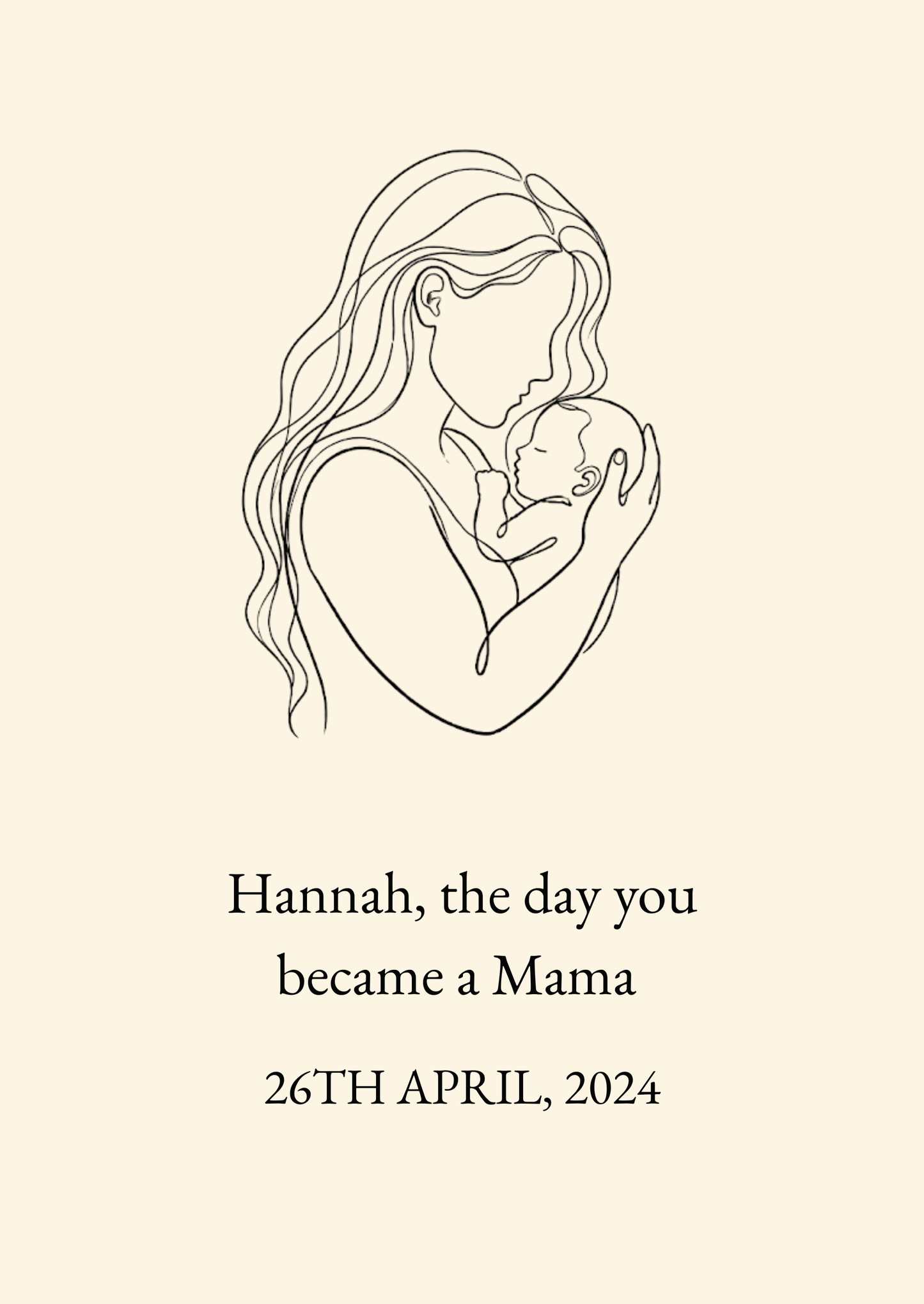 The Day You Became A Mother: Personalised New Mum Keepsake Print